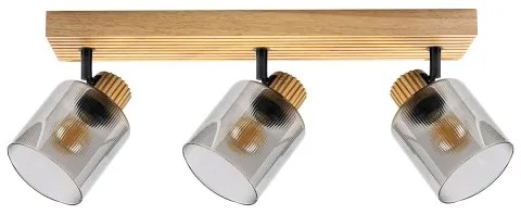 Brilagi - Faretto HYGGE 3xE14/15W/230V legno di caucciù/fumé