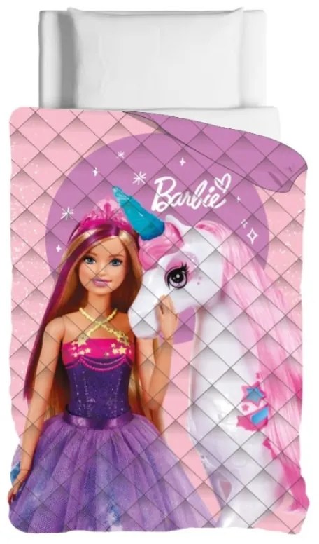 Trapunta invernale letto singolo Barbie  Colore Rosa, Dimensioni e Misure Singolo