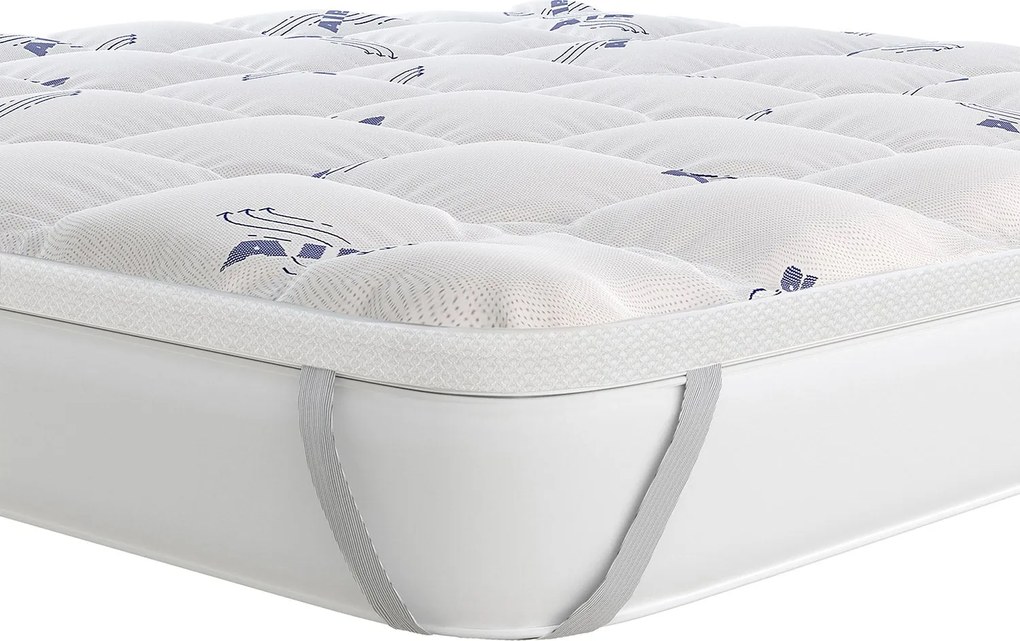 Topper Singolo Trapuntato 300 gr/mq con Elastici Air Traspirante Bianco...