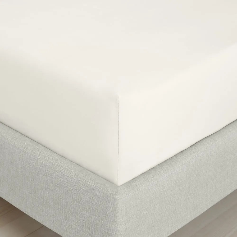 Lenzuolo con angoli color crema in percalle di cotone 185x200 cm Cotton Percale – Bianca