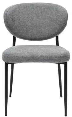 Sedie in tessuto effetto velluto grigio e metallo nero (lotto di 2) BREKA