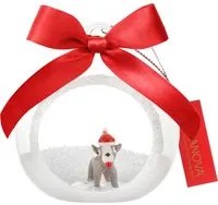 Pallina Natale segnaposto cane in vetro borosilicato