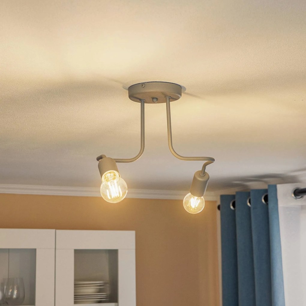 Lamkur Plafoniera Joiy, a 2 luci, grigio