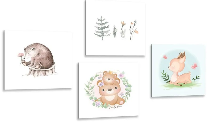 Set di quadri – Animali in colori tenui