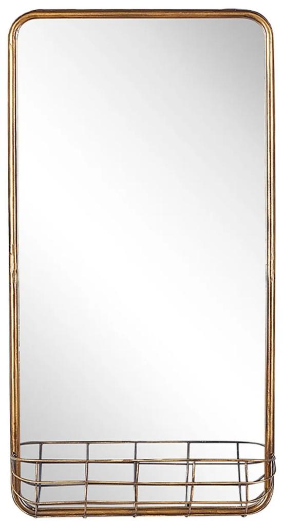 Specchio da parete 80 x 40 cm in metallo oro MACON Beliani