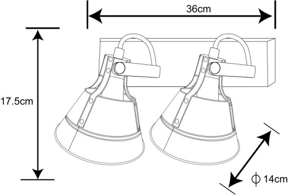 Globo 15366Z-2 - Faretto GÜNTHER 2xE27/60W/230V