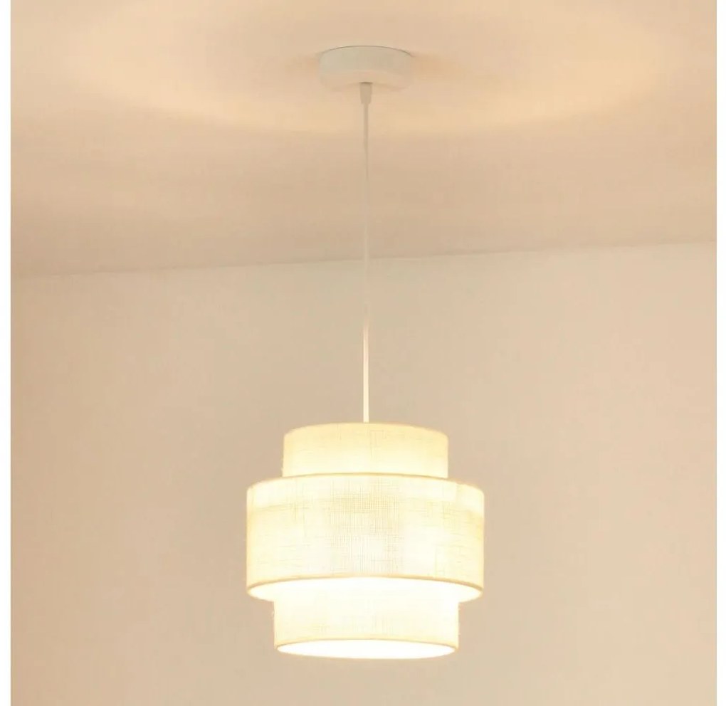 Brilagi - Lampadario a cavo SPACE YUTE 1xE27/15W/230V Ø 25 cm crema/bianco