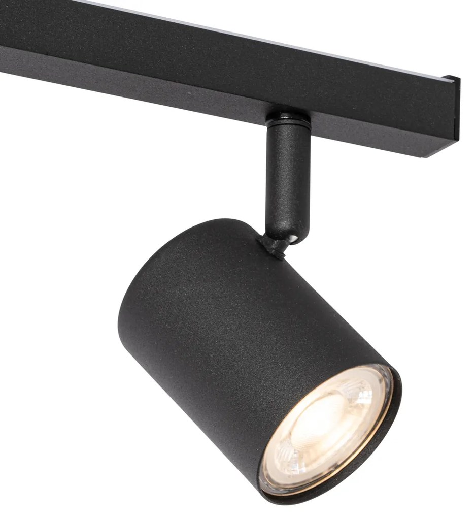 Faretto da soffitto nero GU10 50 mm 3 luci con retroilluminazione - Back Up