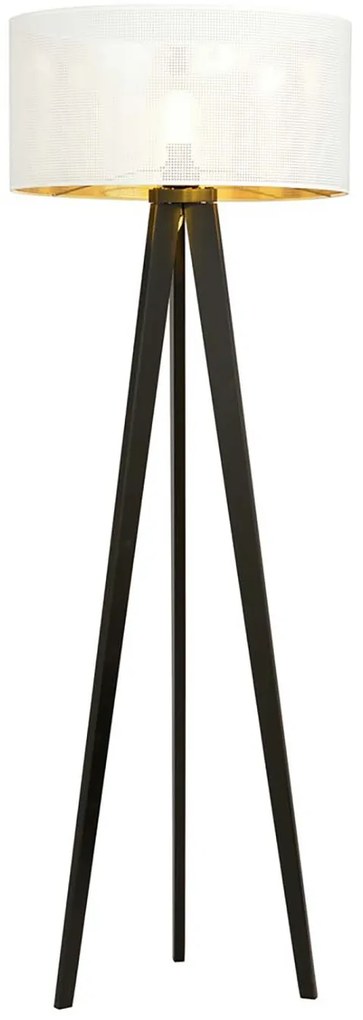 Piantana Moderno Drago Acciaio Nero Bianco 1 Luce E27 Ip20