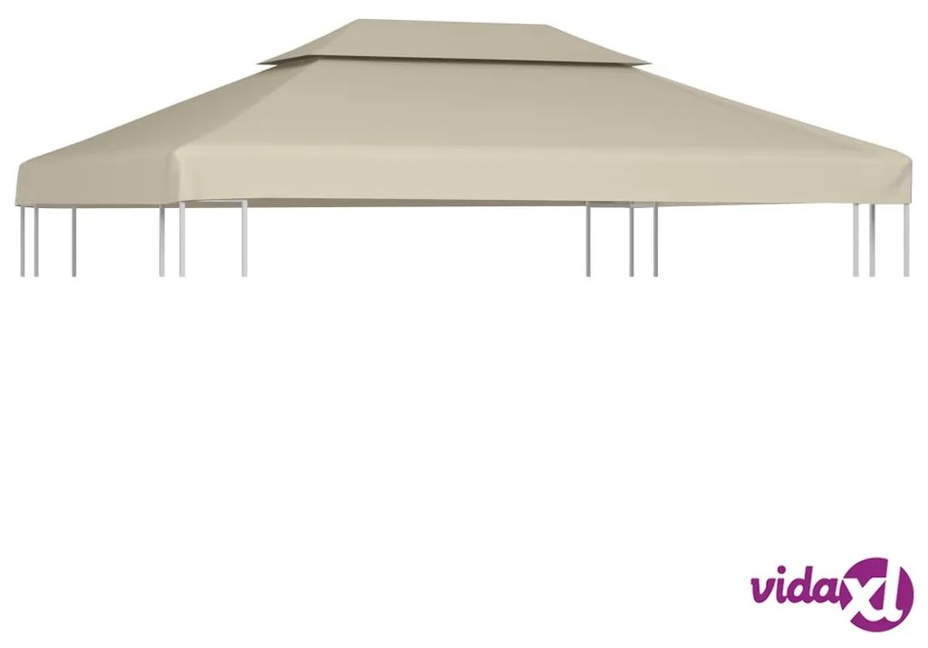vidaXL Telo di Ricambio per Gazebo 310g/m² Beige 3x4m