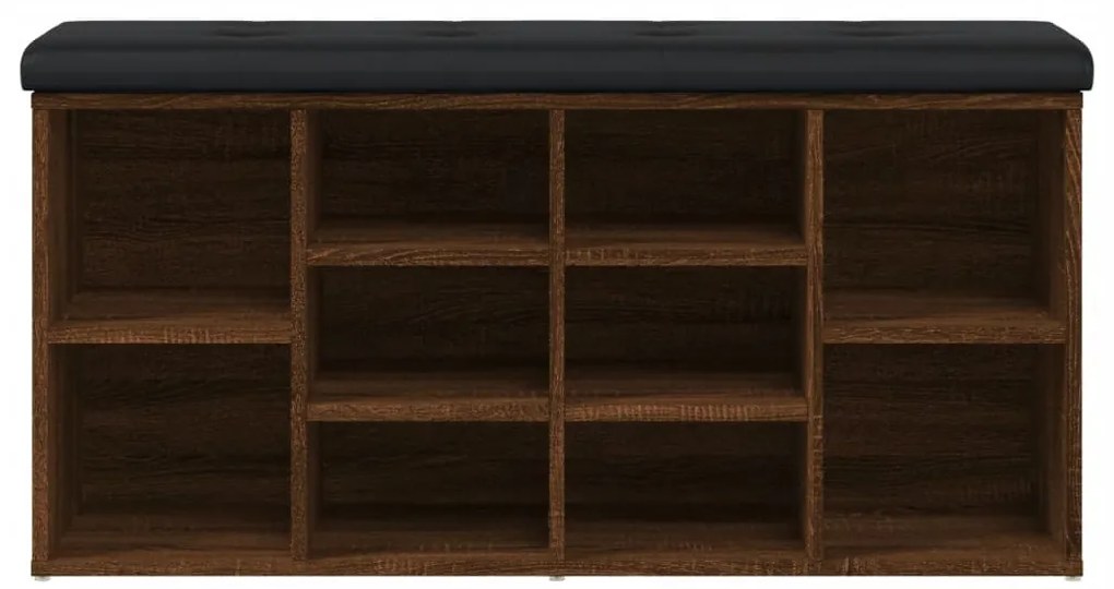 Panca porta scarpe rovere marrone 102x32x50cm legno multistrato
