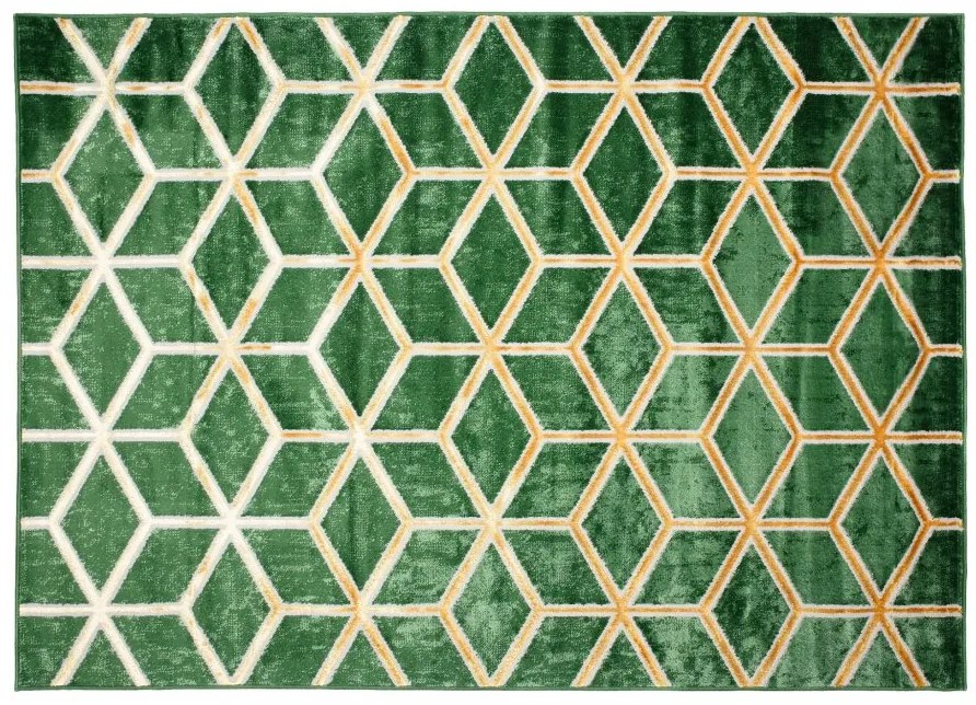 Tappeto moderno verde con originale motivo geometrico Larghezza: 120 cm | Lunghezza: 170 cm