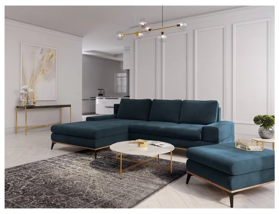 Divano letto angolare blu petrolio, angolo sinistro Planet - Windsor &amp; Co Sofas