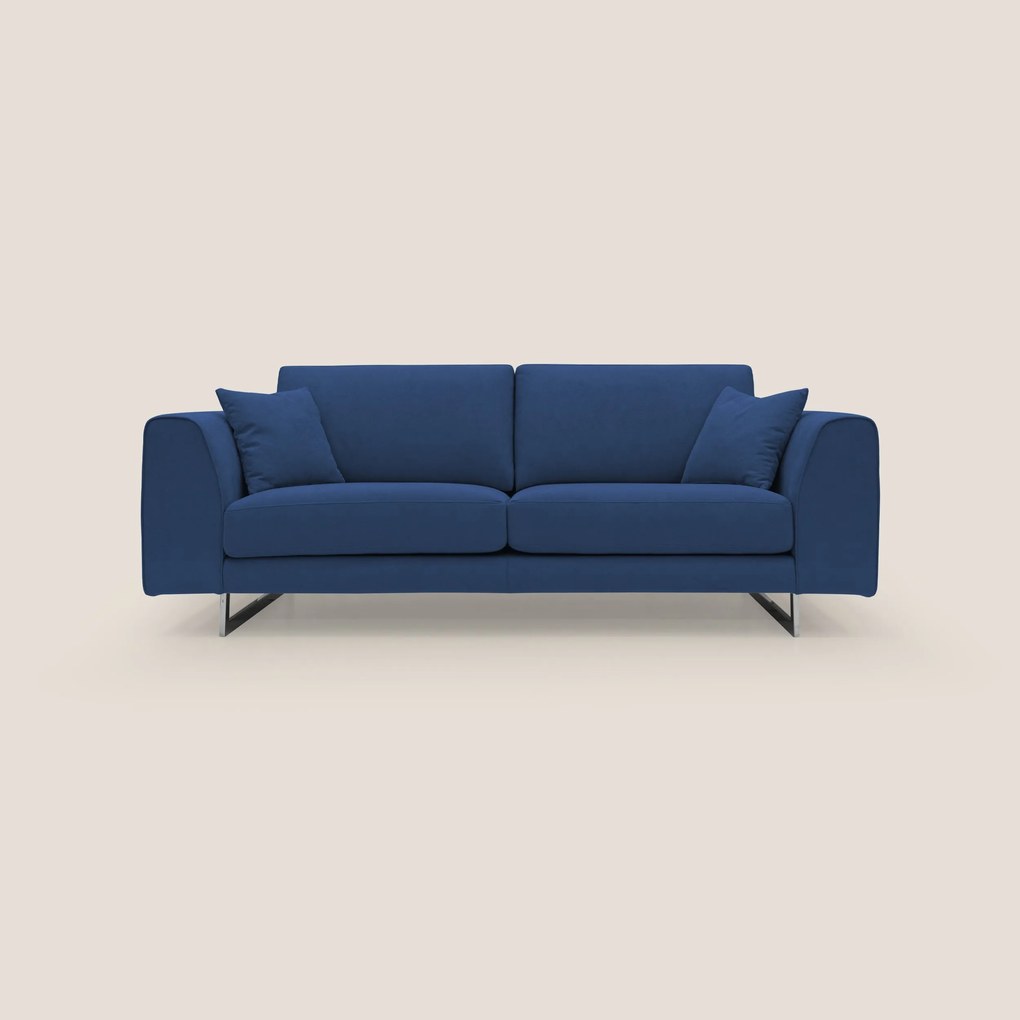 Armony Divano moderno con slitte in acciaio e tessuto impermeabile T02