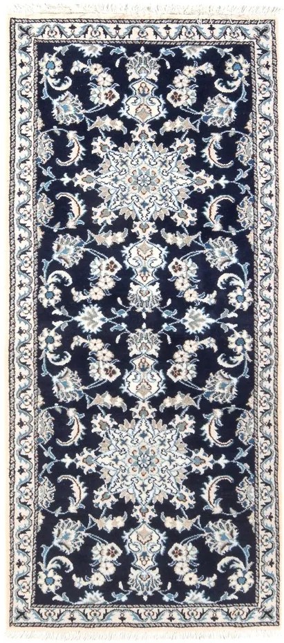 Nain Tappeto 200x80 Blu (Iran) Annodato A Mano