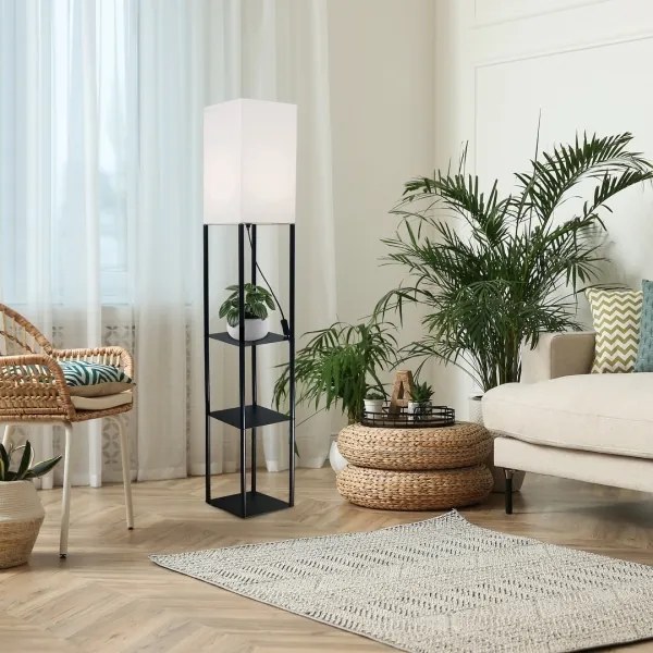 Rabalux 74191 - Lampada con piedistallo con un poličkami BRONN 1xE27/40W/230V