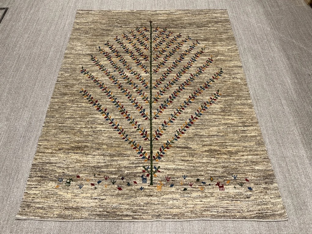 Gabbeh Tappeto 160x210 Beige (Iran) Annodato A Mano