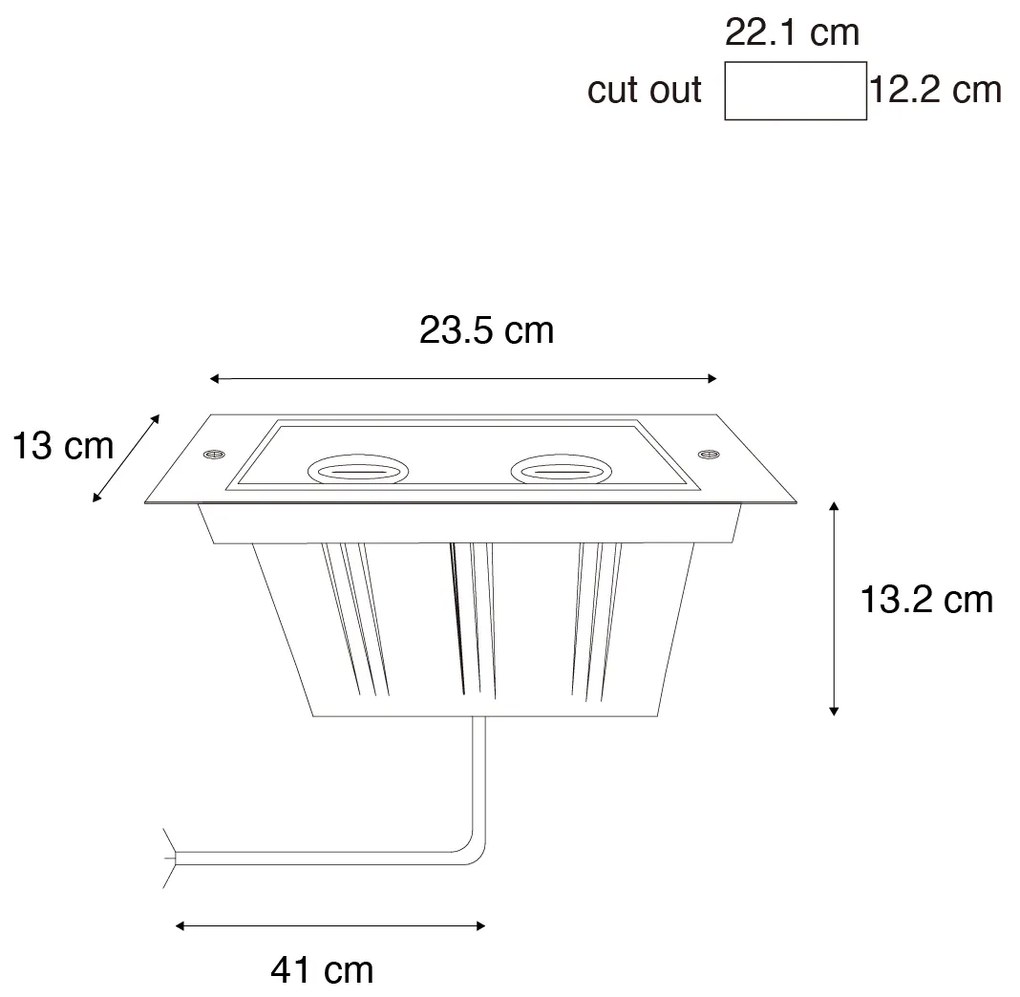 Faretto da terra smart in acciaio 2 luci regolabile IP65 incl. Zigbee GU10 - Oneon