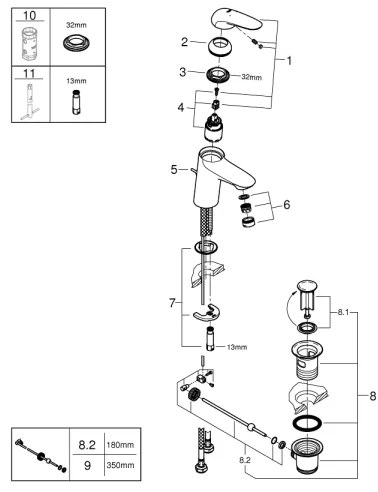 GROHE 23707003 - EUROSTYLE Miscelatore lavabo 163 mm, cromo lucido