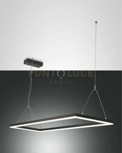 Bard sospensione nera l.92x32cm a led 3000k - 52w - 5180 lm dimmera...