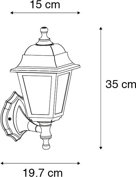 Lampada da parete intelligente per esterni nera IP44 con WiFi ST64 - Capital
