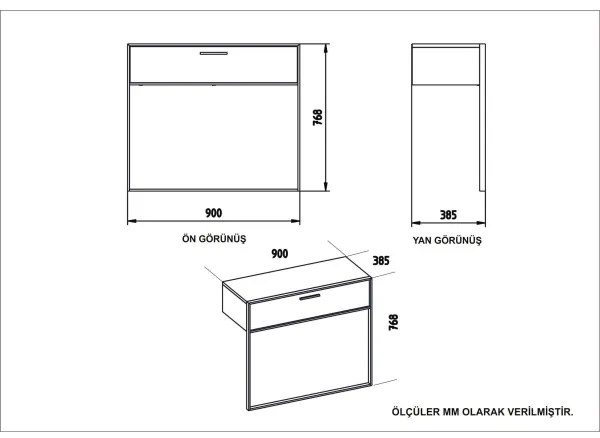 Consolle da parete POLKA 76,8x90 cm oro/nero
