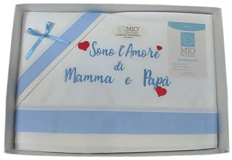 Set Lenzuola Neonato per Lettino Sono l'amore di mamma e papà