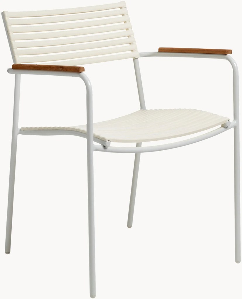 Sedia impilabile da giardino con braccioli in legno di teak Mood Air