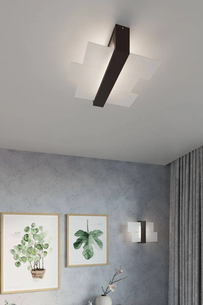Applique da Parete Legno Wenge e Vetro FENIKS 1 E27 da Interno