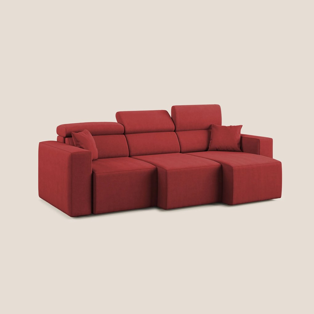 Orwell divano con 3 sedute estraibili in microfibra smacchiabile T11 rosso