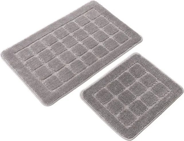 Set di tappetini per il bagno grigi 2 pz 50x80 cm Kareli – Foutastic