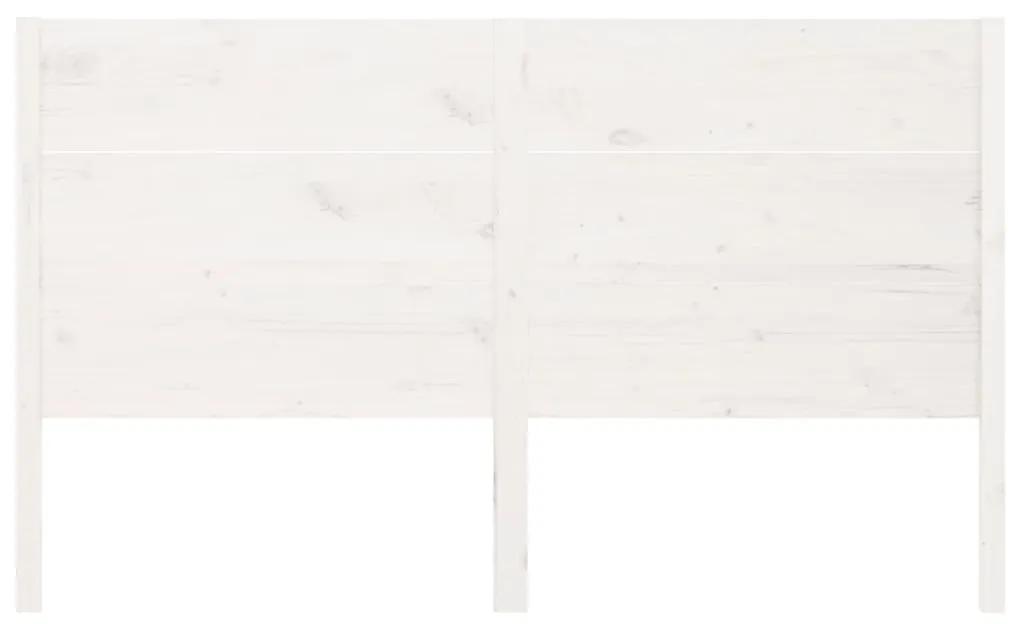 Testiera per letto bianca 146x4x100cm in legno massello di pino