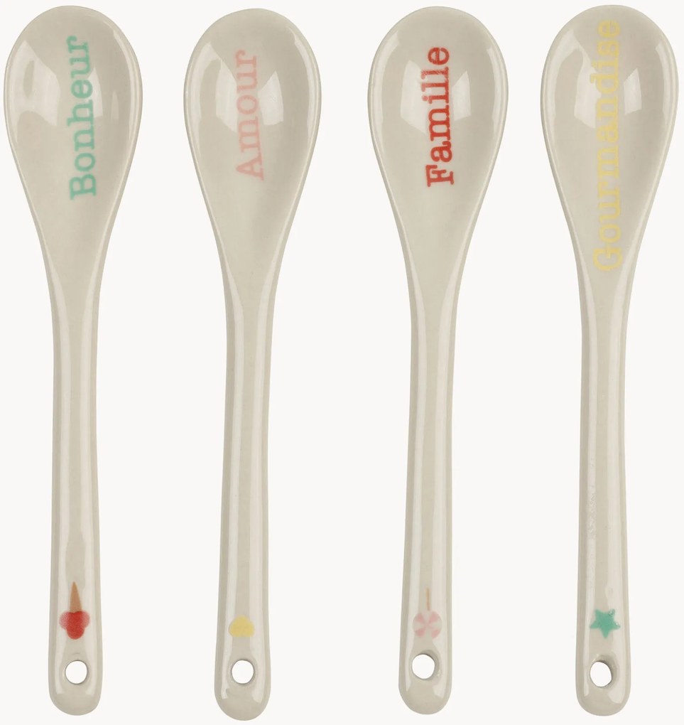 Set di 4 cucchiaini da gelato in gres Ice Cream