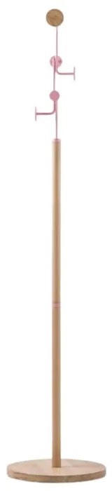 Appendino in legno massiccio di quercia con dettaglio rosa Hook - Gazzda