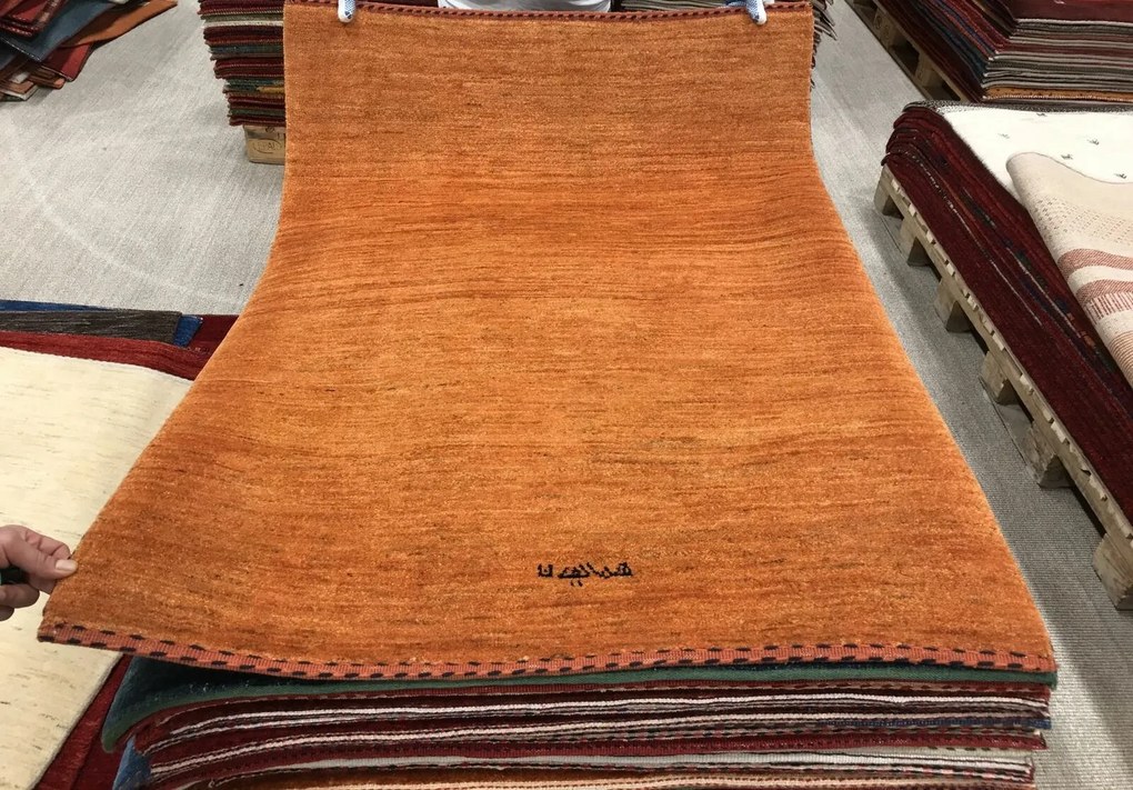 Gashguli Tappeto 100 x 140 Giallo (Iran) Annodato A Mano