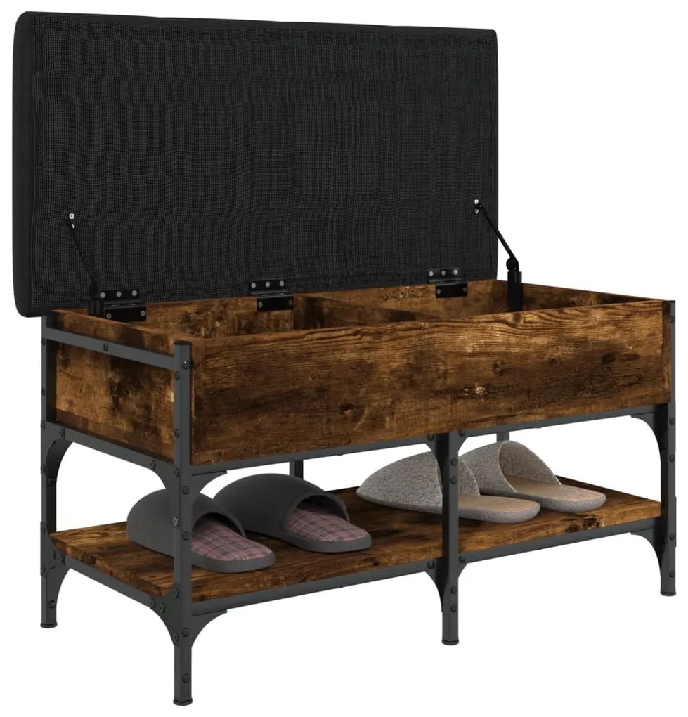 Panca porta scarpe rovere fumo 82x42x45 cm in legno multistrato