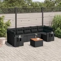 Set Divani da Giardino con Cuscini 8 pz Nero in Polyrattancod mxl 112267