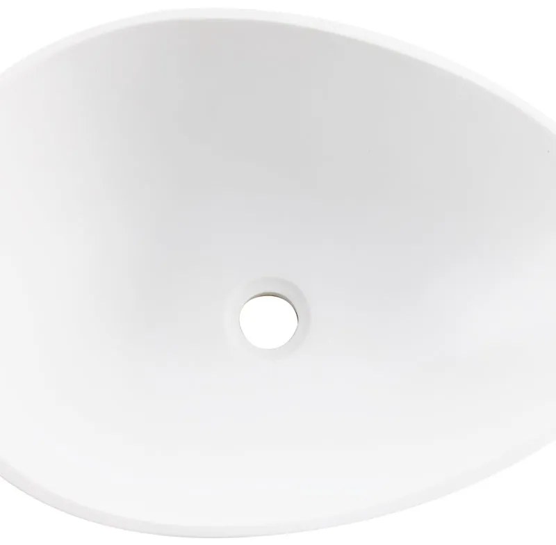 Lavabo da appoggio lavabo d'appoggio  ovale in resina L 53 x H 16 x P 38 cm bianco opaco