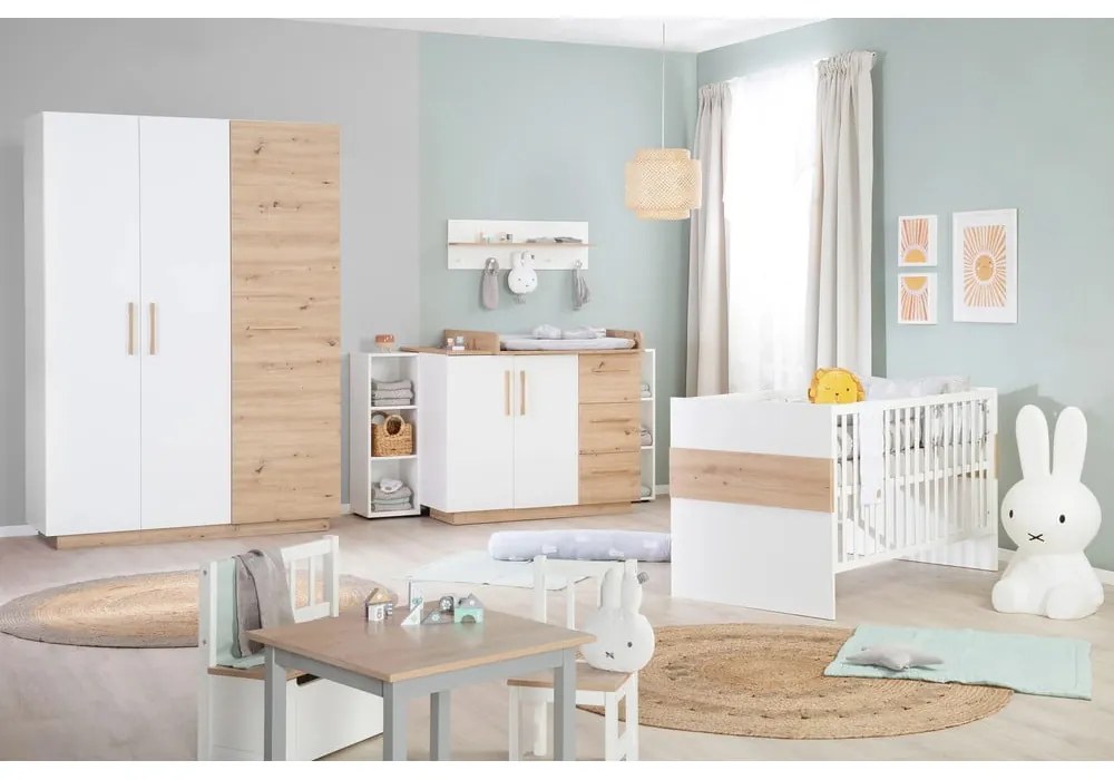 Lettino in colore bianco e naturale 70x140 cm Lion - Roba