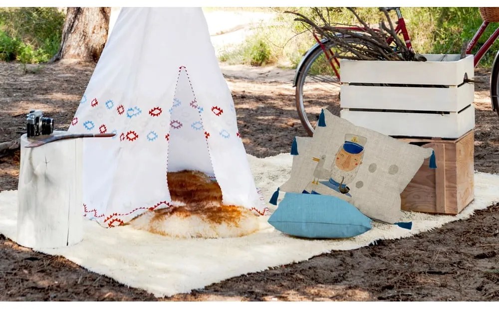 Cuscino beige con capitano in misto lino, 50 x 35 cm - Little Nice Things