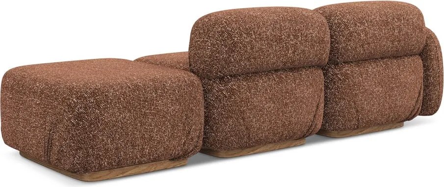 Chaise lounge componibile arancione/marrone (con penisola a sinistra) Ailani – Makamii