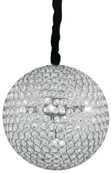 Lampadario a sospensione planet cromo 5 luci attacco g9 35x35x120cm...