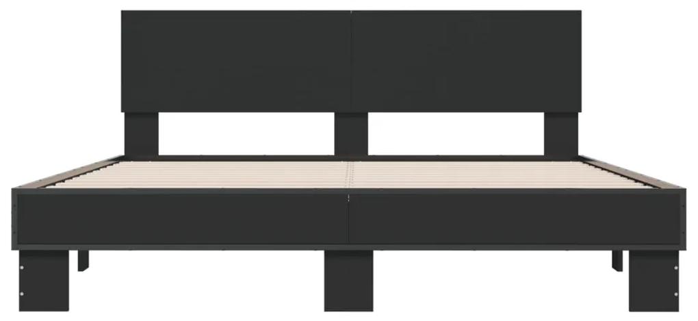 Giroletto nero 150x200 cm in legno multistrato e metallo