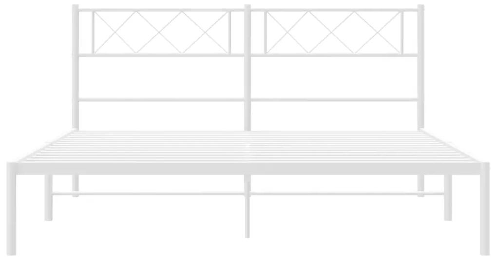 Giroletto con testiera in metallo bianco 120x200 cm