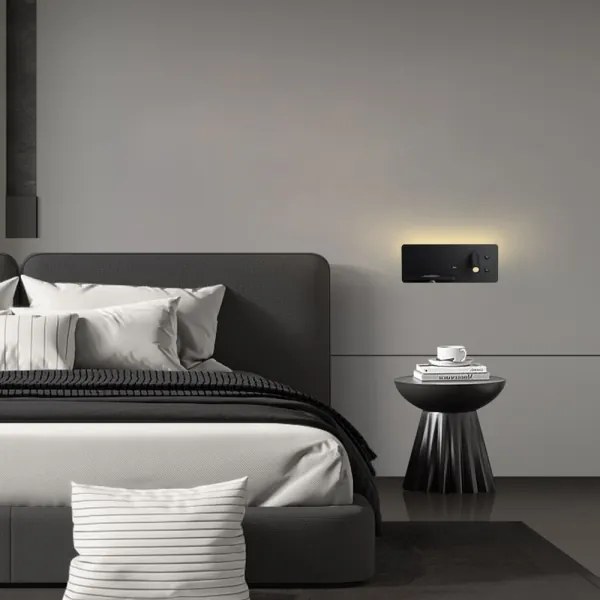 Immax 08288L-LED Applique con ripiano, USB e ricarica wireless LED/3W/230V + LED/3W