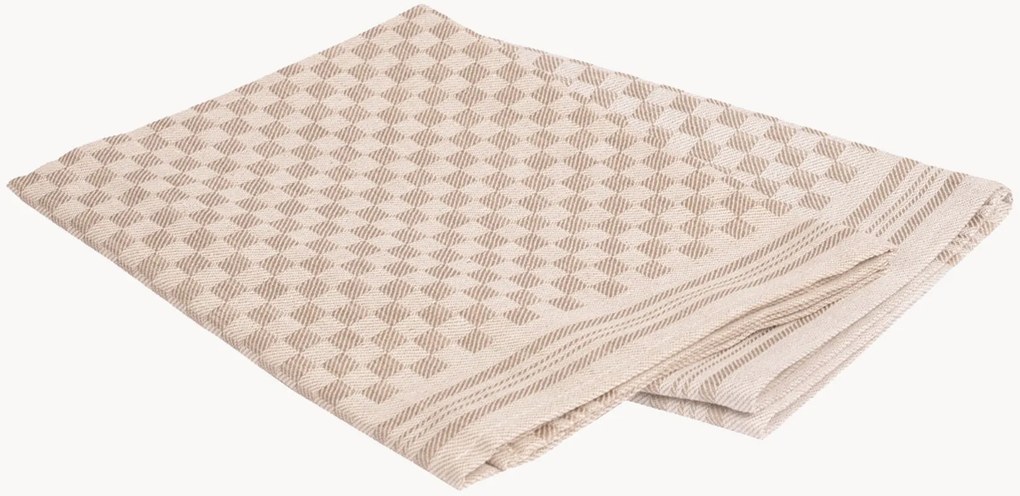 Set di 2 strofinacci jacquard con aggiunta di lino Schachbrett