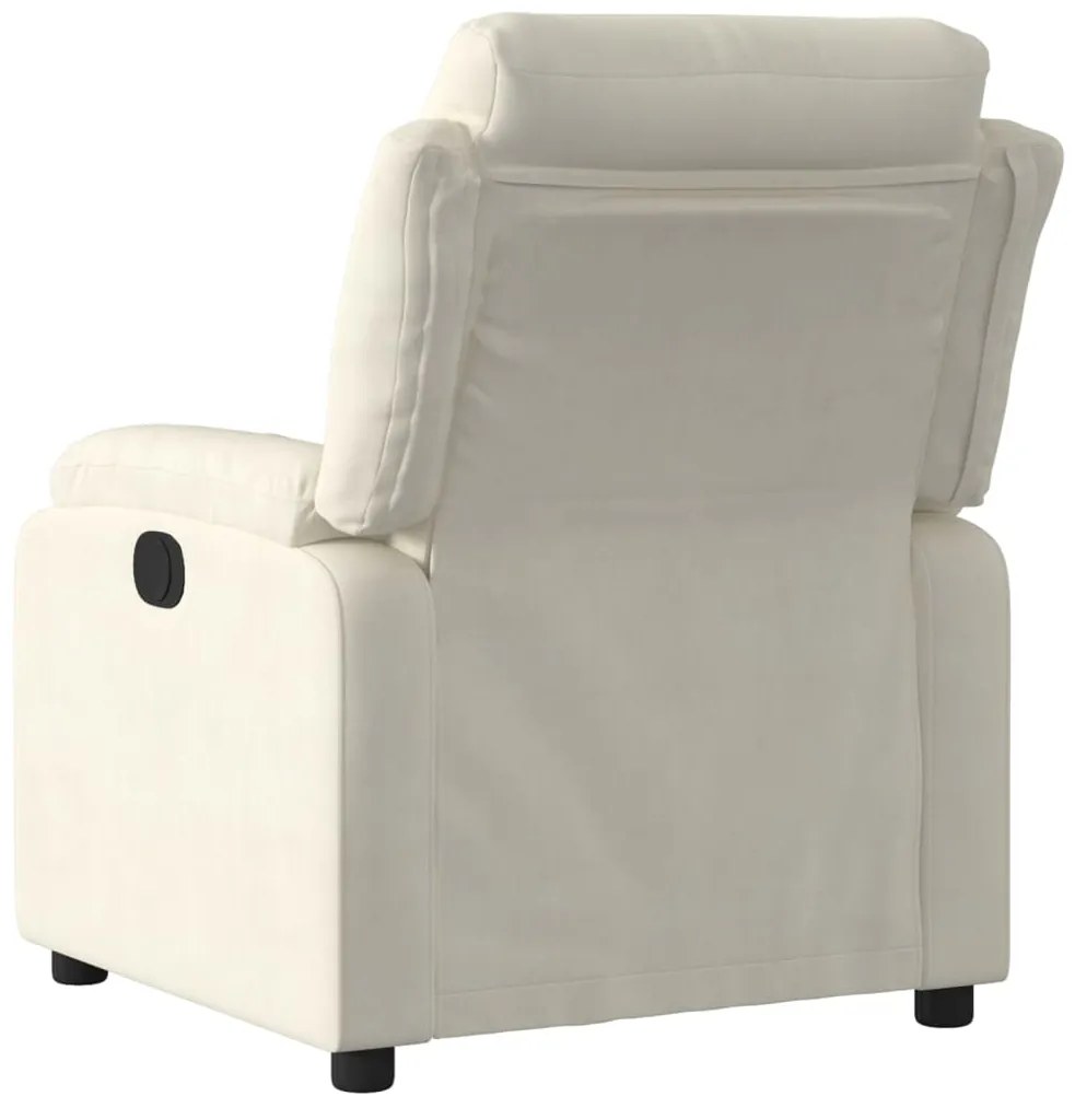 Poltrona reclinabile crema in velluto