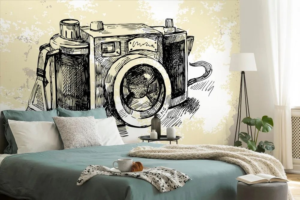 Carta da parati autoadesiva – Macchina fotografica retrò