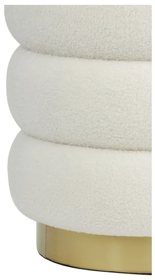 Sgabello in tessuto bouclé bianco Kimi - Light &amp; Living