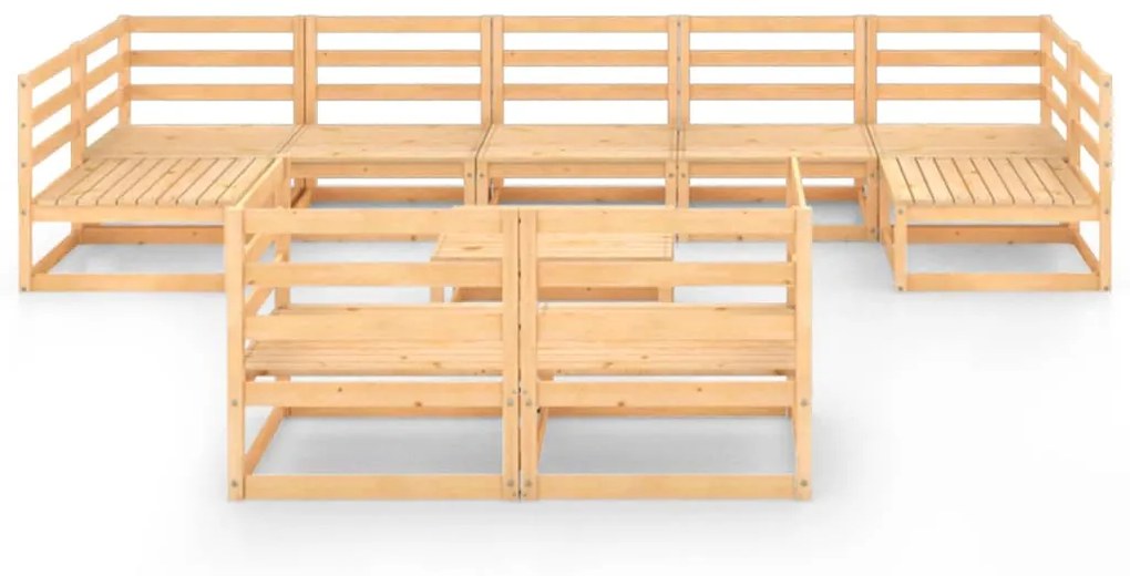 Set divani da giardino 10 pz in legno massello di pino